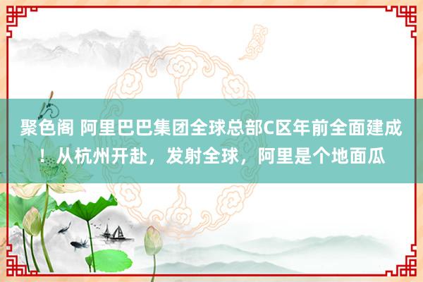 聚色阁 阿里巴巴集团全球总部C区年前全面建成！从杭州开赴，发射全球，阿里是个地面瓜